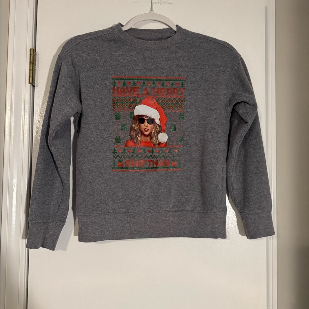 Kids Grey Christmas Sweatshirt Taylor Swift Swiftmas holiday season swifty